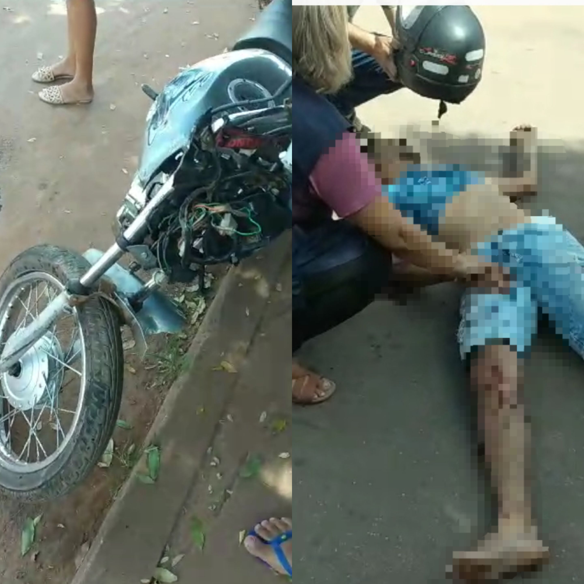 Motociclista fica ferido após colisão com carro no bairro Vila Nova em Paranatinga