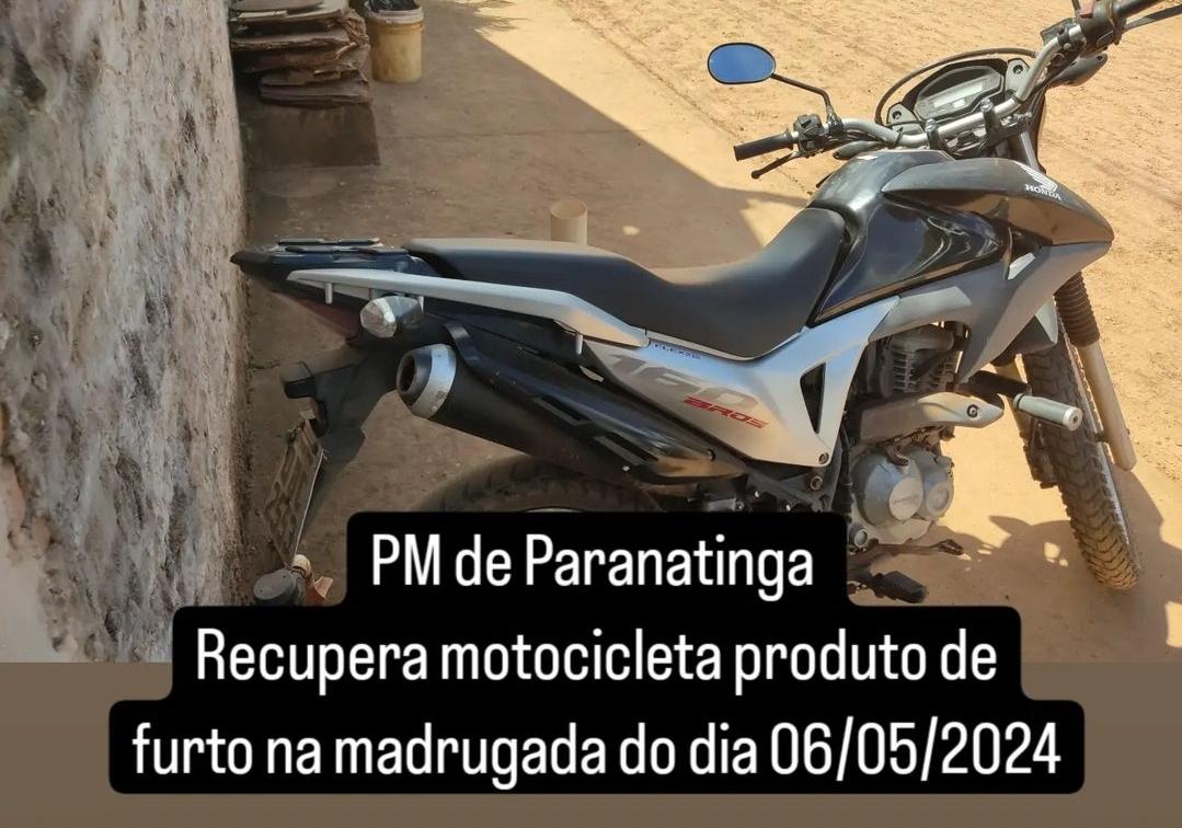 PM de Paranatinga recupera Motocicleta Furtada em menos de 24h